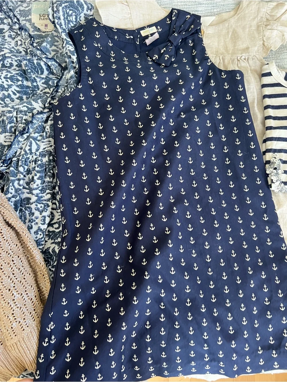 Crewcuts Navy Dress with White Anchor Print and other preppy nautical items